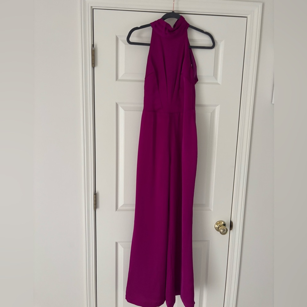 Chic Fuchsia Halter Jumpsuit